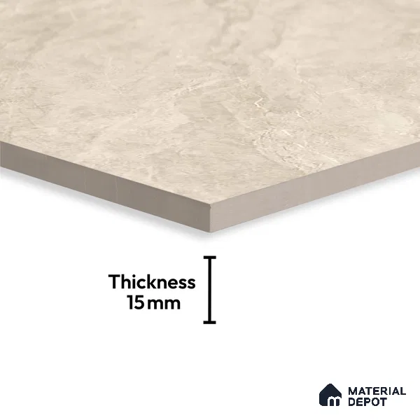 Marble Floor Tile TL 10445 Arena Dune Edl 6 ft x 4 ft Carving High Gloss Finish Vitrified Large Format Tile - 15 mm | Suitable for Living Room, Bedroom, Bathroom | Adhesive and Spacers Must be Used During Installation