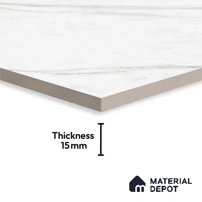 Marble Floor Tile TL 10444 Classic Carara Edl 6 ft x 4 ft Carving High Gloss Finish Vitrified Large Format Tile - 15 mm | Suitable for Living Room, Bedroom, Bathroom | Adhesive and Spacers Must be Used During Installation