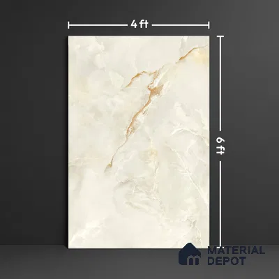 Marble Floor Tile TL 10447 Cloudy Onyx 6 ft x 4 ft Carving High Gloss Finish Vitrified Large Format Tile - 15 mm | Suitable for Living Room, Bedroom, Bathroom | Adhesive and Spacers Must be Used During Installation
