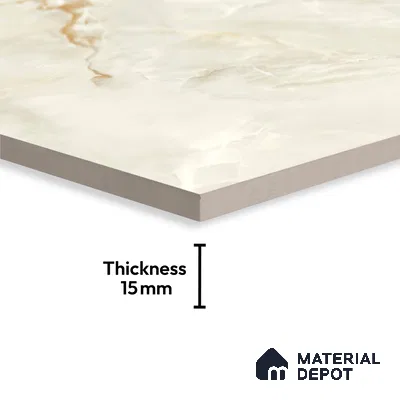 Marble Floor Tile TL 10447 Cloudy Onyx 6 ft x 4 ft Carving High Gloss Finish Vitrified Large Format Tile - 15 mm | Suitable for Living Room, Bedroom, Bathroom | Adhesive and Spacers Must be Used During Installation