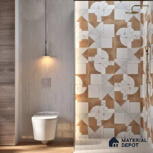 Marble Wall Handmade Tile TL 05871 B Copper Copper Marble 197 mm x 197 mm Vitrified - 9 mm | Random Mix Patterns | Suitable For Living Room, Bedroom, Kitchen