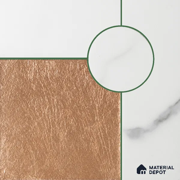 Marble Wall Handmade Tile TL 05871 B Copper Copper Marble 197 mm x 197 mm Vitrified - 9 mm | Random Mix Patterns | Suitable For Living Room, Bedroom, Kitchen