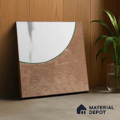 Marble Wall Handmade Tile TL 05871 B Copper Copper Marble 197 mm x 197 mm Vitrified - 9 mm | Random Mix Patterns | Suitable For Living Room, Bedroom, Kitchen