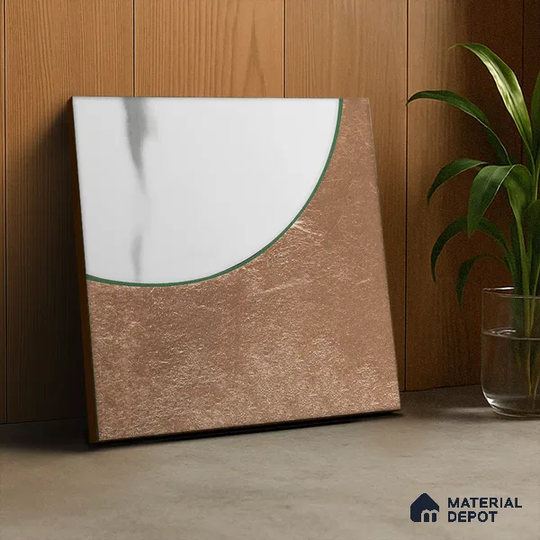 Marble Wall Handmade Tile TL 05871 B Copper Copper Marble 197 mm x 197 mm Vitrified - 9 mm | Random Mix Patterns | Suitable For Living Room, Bedroom, Kitchen