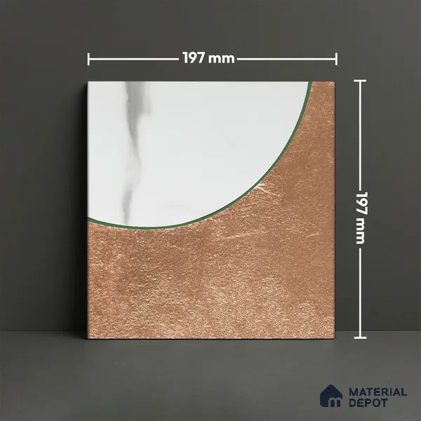 Marble Wall Handmade Tile TL 05871 B Copper Copper Marble 197 mm x 197 mm Vitrified - 9 mm | Random Mix Patterns | Suitable For Living Room, Bedroom, Kitchen