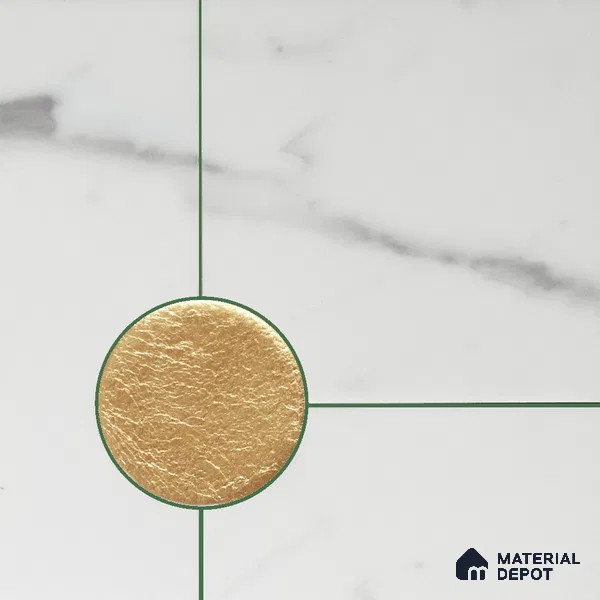 Marble Wall Handmade Tile TL 05871 Gold Golden Marble 197 mm x 197 mm Vitrified - 9 mm | Random Mix Patterns | Suitable For Living Room, Bedroom, Kitchen