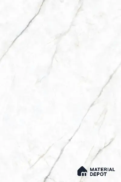 Marble Floor Tile TL 10446 Imperial White Edl 6 ft x 4 ft Carving High Gloss Finish Vitrified Large Format Tile - 15 mm | Suitable for Living Room, Bedroom, Bathroom | Adhesive and Spacers Must be Used During Installation