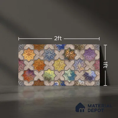 Highlighter Wall Tile TL 05485 B Lustra Allure Decor 2 ft x 1 ft Ceramic Satin Finish - 9 mm | Suitable for Bathroom, Kitchen (Sample)