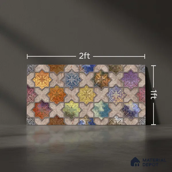 Highlighter Wall Tile TL 05485 B Lustra Allure Decor 2 ft x 1 ft Ceramic Satin Finish - 9 mm | Suitable for Bathroom, Kitchen (Sample)