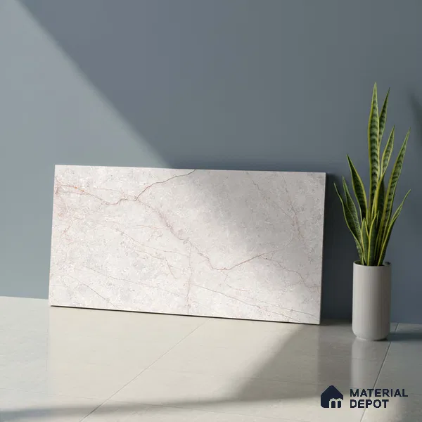 Marble Wall Tile TL 05485 Lustra Allure Beige 2 ft x 1 ft Ceramic Satin Finish - 9 mm | Suitable for Bathroom, Kitchen