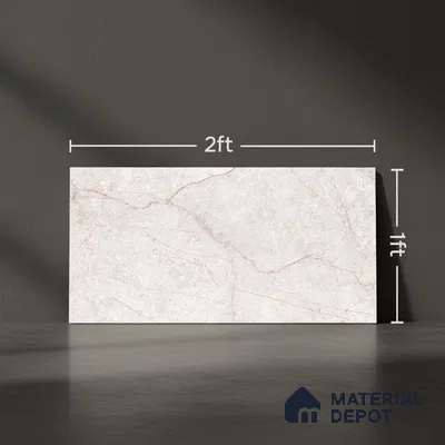 Marble Wall Tile TL 05485 Lustra Allure Beige 2 ft x 1 ft Ceramic Satin Finish - 9 mm | Suitable for Bathroom, Kitchen