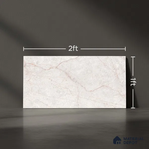 Marble Wall Tile TL 05485 Lustra Allure Beige 2 ft x 1 ft Ceramic Satin Finish - 9 mm | Suitable for Bathroom, Kitchen