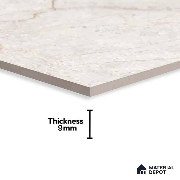 Marble Wall Tile TL 05485 Lustra Allure Beige 2 ft x 1 ft Ceramic Satin Finish - 9 mm | Suitable for Bathroom, Kitchen