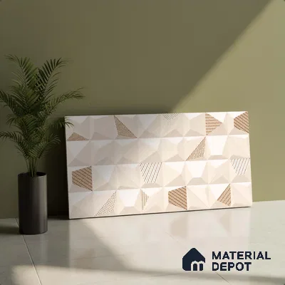 3D Wall Tile TL 05487 B Lustra Aura Sand Decor 2 ft x 1 ft Ceramic Satin Finish - 9 mm | Suitable for Bathroom, Kitchen