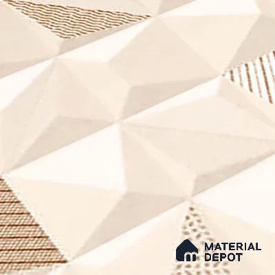 3D Wall Tile TL 05487 B Lustra Aura Sand Decor 2 ft x 1 ft Ceramic Satin Finish - 9 mm | Suitable for Bathroom, Kitchen