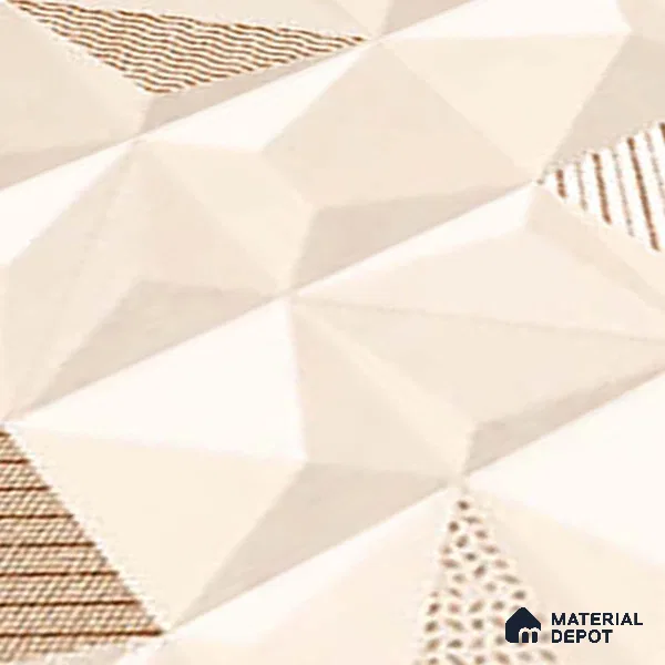 3D Wall Tile TL 05487 B Lustra Aura Sand Decor 2 ft x 1 ft Ceramic Satin Finish - 9 mm | Suitable for Bathroom, Kitchen