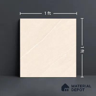 Marble Matching Floor Tile TL 05487 C Lustra Aura Sand 1 ft x 1 ft Ceramic Antiskid Matte Finish - 9 mm | Suitable for Bathroom, Kitchen