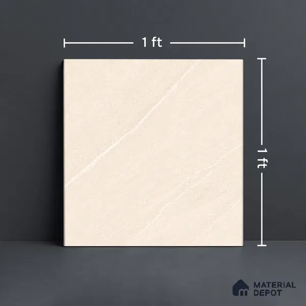 Marble Matching Floor Tile TL 05487 C Lustra Aura Sand 1 ft x 1 ft Ceramic Antiskid Matte Finish - 9 mm | Suitable for Bathroom, Kitchen