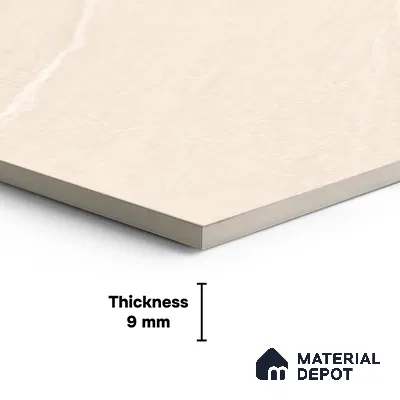 Marble Matching Floor Tile TL 05487 C Lustra Aura Sand 1 ft x 1 ft Ceramic Antiskid Matte Finish - 9 mm | Suitable for Bathroom, Kitchen
