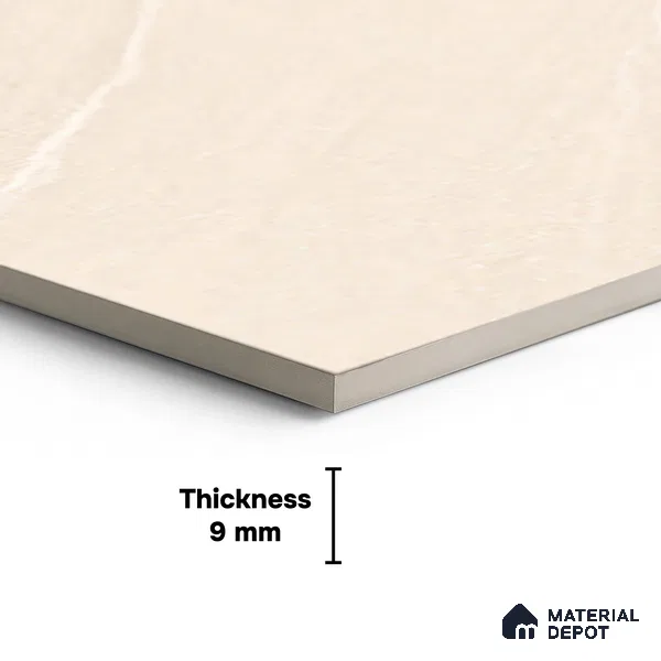 Marble Matching Floor Tile TL 05487 C Lustra Aura Sand 1 ft x 1 ft Ceramic Antiskid Matte Finish - 9 mm | Suitable for Bathroom, Kitchen