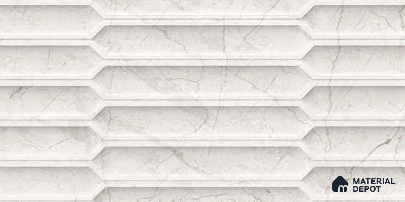 Marble Wall Tile TL 05474 B Lustra Charm Pearl Decor 2 ft x 1 ft Ceramic Satin Finish - 9 mm | Suitable for Bathroom, Kitchen (Sample)