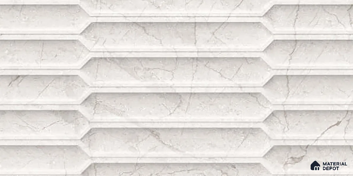 Marble Wall Tile TL 05474 B Lustra Charm Pearl Decor 2 ft x 1 ft Ceramic Satin Finish - 9 mm | Suitable for Bathroom, Kitchen (Sample)