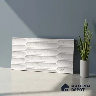 Marble Wall Tile TL 05474 B Lustra Charm Pearl Decor 2 ft x 1 ft Ceramic Satin Finish - 9 mm | Suitable for Bathroom, Kitchen (Sample)