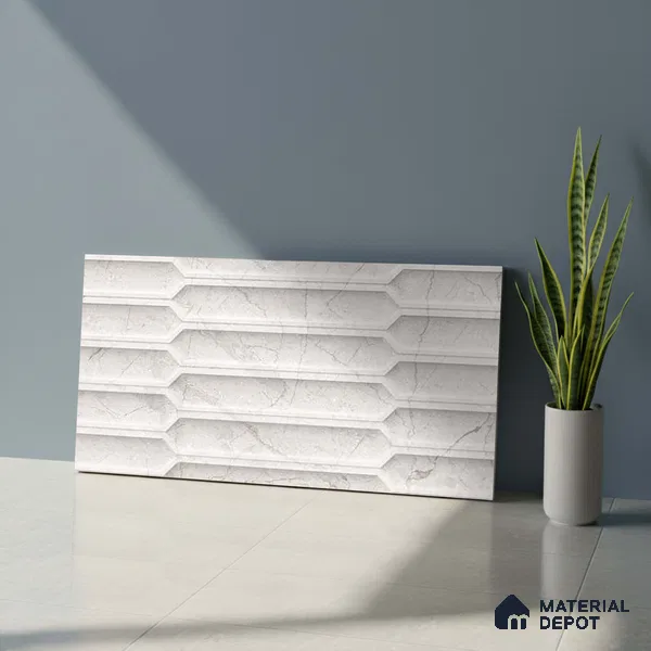 Marble Wall Tile TL 05474 B Lustra Charm Pearl Decor 2 ft x 1 ft Ceramic Satin Finish - 9 mm | Suitable for Bathroom, Kitchen (Sample)