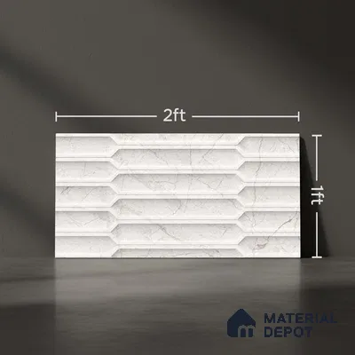 Marble Wall Tile TL 05474 B Lustra Charm Pearl Decor 2 ft x 1 ft Ceramic Satin Finish - 9 mm | Suitable for Bathroom, Kitchen (Sample)