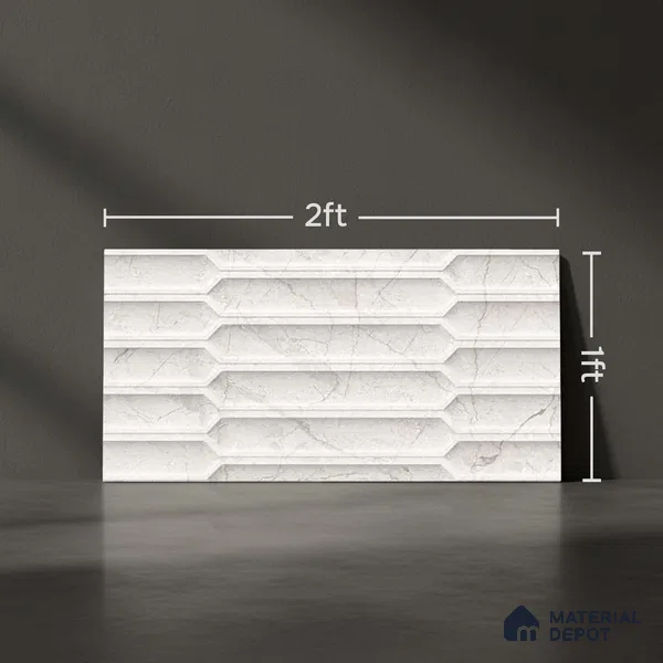 Marble Wall Tile TL 05474 B Lustra Charm Pearl Decor 2 ft x 1 ft Ceramic Satin Finish - 9 mm | Suitable for Bathroom, Kitchen (Sample)