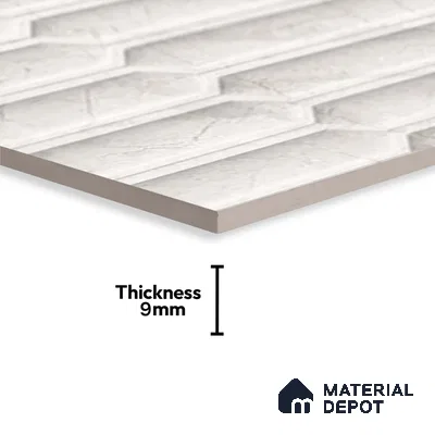 Marble Wall Tile TL 05474 B Lustra Charm Pearl Decor 2 ft x 1 ft Ceramic Satin Finish - 9 mm | Suitable for Bathroom, Kitchen (Sample)