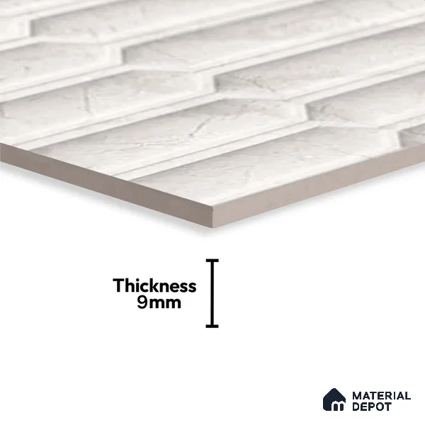 Marble Wall Tile TL 05474 B Lustra Charm Pearl Decor 2 ft x 1 ft Ceramic Satin Finish - 9 mm | Suitable for Bathroom, Kitchen (Sample)