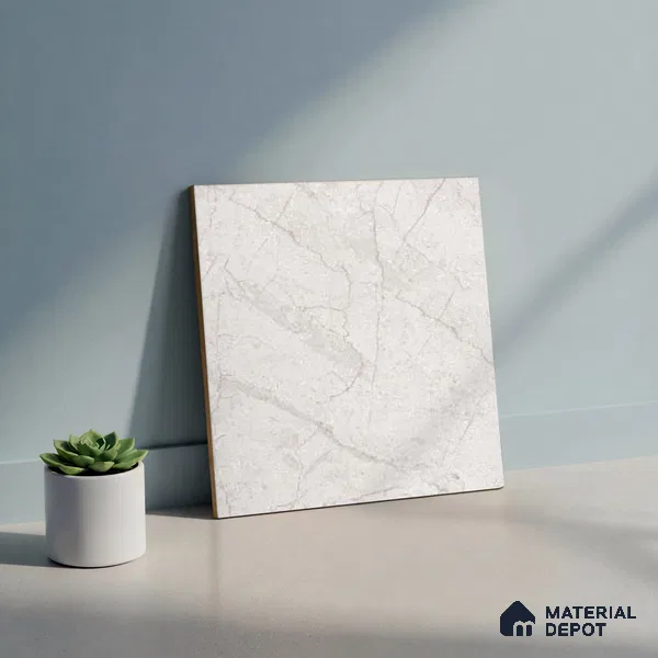 Marble Matching Floor Tile TL 05474 C Lustra Charm Pearl 1 ft x 1 ft Ceramic Antiskid Matte Finish - 9 mm | Suitable for Bathroom, Kitchen (Sample)