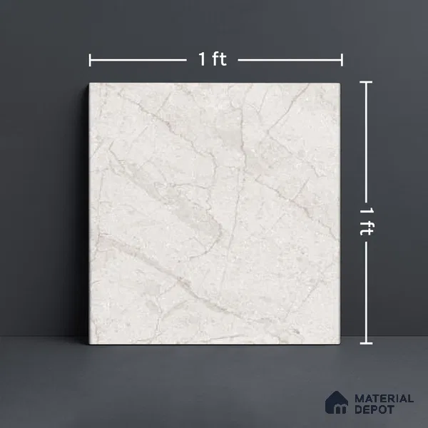Marble Matching Floor Tile TL 05474 C Lustra Charm Pearl 1 ft x 1 ft Ceramic Antiskid Matte Finish - 9 mm | Suitable for Bathroom, Kitchen (Sample)