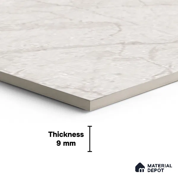 Marble Matching Floor Tile TL 05474 C Lustra Charm Pearl 1 ft x 1 ft Ceramic Antiskid Matte Finish - 9 mm | Suitable for Bathroom, Kitchen (Sample)