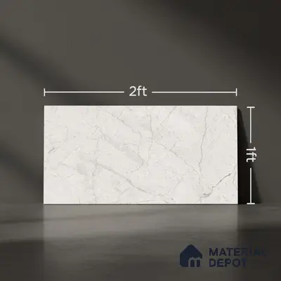 Marble Wall Tile TL 05474 Lustra Charm Pearl 2 ft x 1 ft Ceramic Satin Finish - 9 mm | Suitable for Bathroom, Kitchen