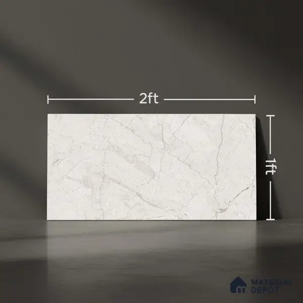 Marble Wall Tile TL 05474 Lustra Charm Pearl 2 ft x 1 ft Ceramic Satin Finish - 9 mm | Suitable for Bathroom, Kitchen
