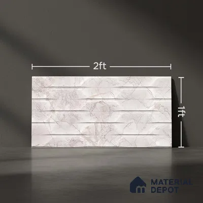 Marble Wall Tile TL 05478 B Lustra Manila Bianco Decor 2 ft x 1 ft Ceramic Satin Finish - 9 mm | Suitable for Bathroom, Kitchen