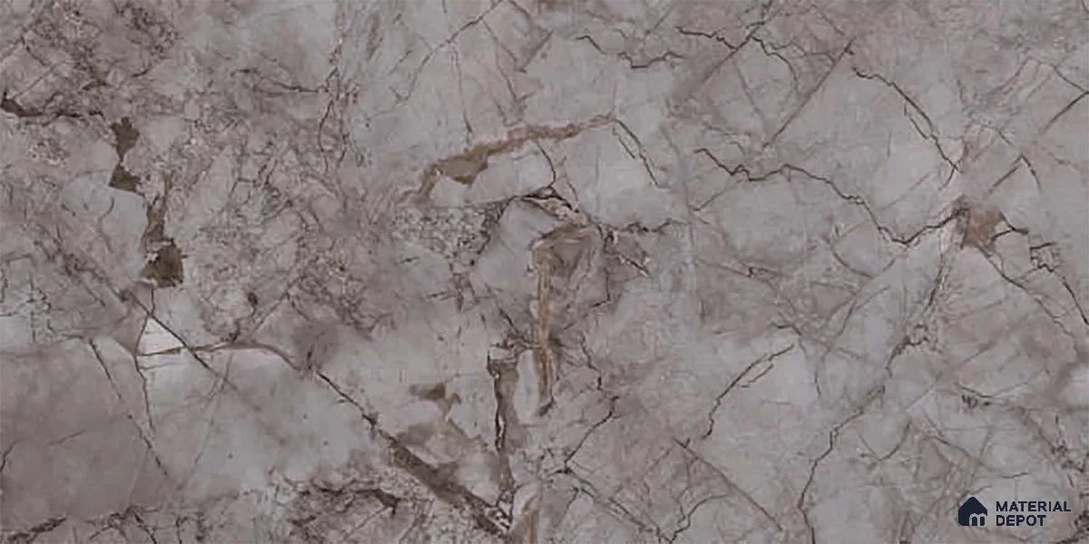 Marble Wall Tile TL 05478 C Lustra Manila Ash 2 ft x 1 ft Ceramic Satin Finish - 9 mm | Suitable for Bathroom, Kitchen (Sample)