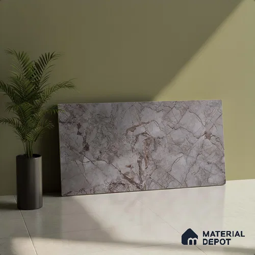 Marble Wall Tile TL 05478 C Lustra Manila Ash 2 ft x 1 ft Ceramic Satin Finish - 9 mm | Suitable for Bathroom, Kitchen