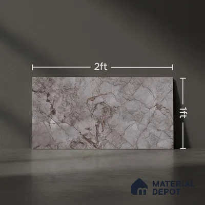 Marble Wall Tile TL 05478 C Lustra Manila Ash 2 ft x 1 ft Ceramic Satin Finish - 9 mm | Suitable for Bathroom, Kitchen (Sample)