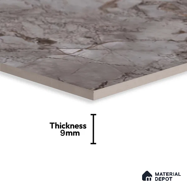 Marble Wall Tile TL 05478 C Lustra Manila Ash 2 ft x 1 ft Ceramic Satin Finish - 9 mm | Suitable for Bathroom, Kitchen (Sample)