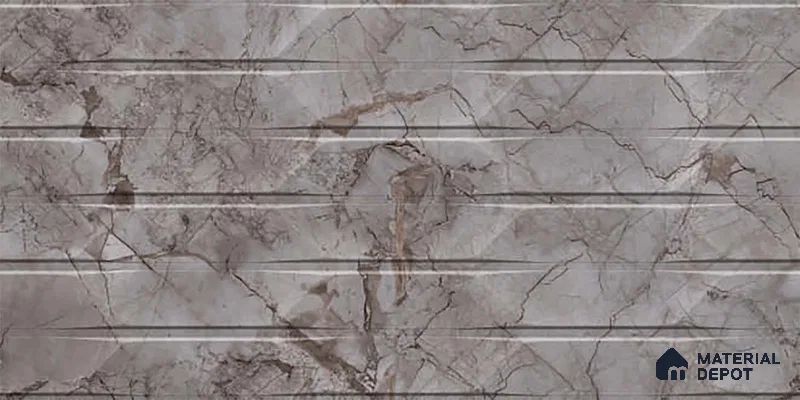 Marble Wall Tile TL 05478 D Lustra Manila Ash Decor 2 ft x 1 ft Ceramic Satin Finish - 9 mm | Suitable for Bathroom, Kitchen (Sample)