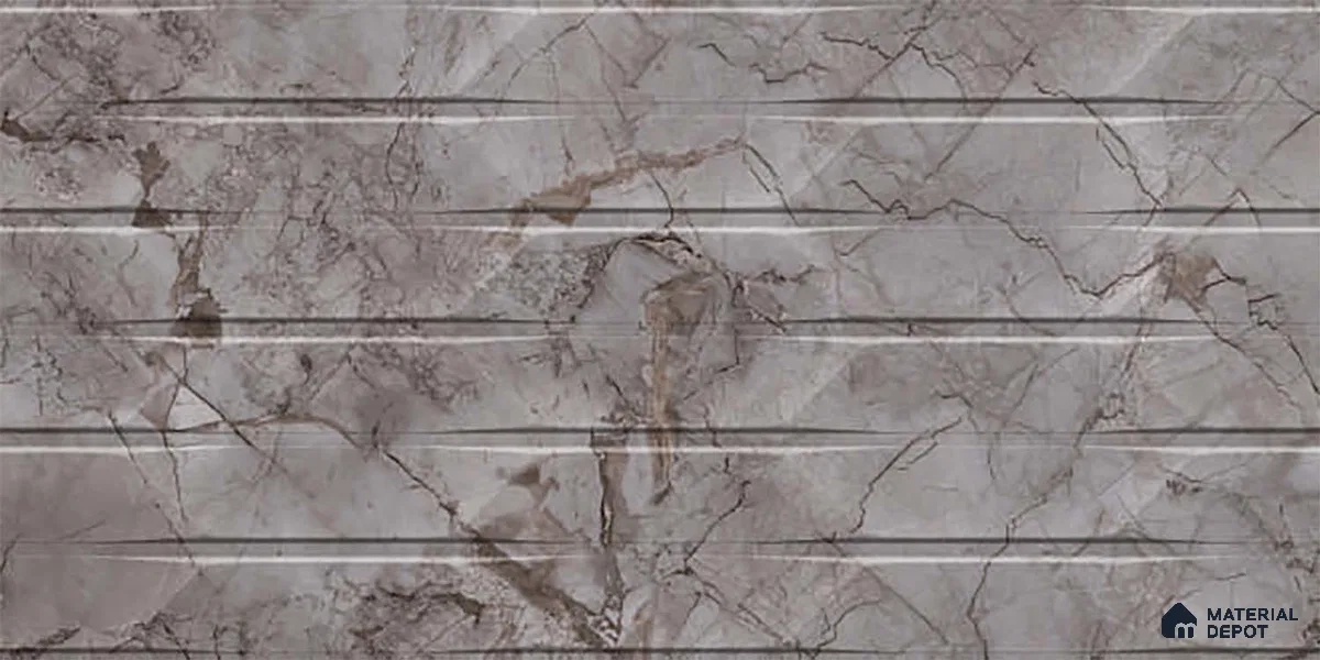 Marble Wall Tile TL 05478 D Lustra Manila Ash Decor 2 ft x 1 ft Ceramic Satin Finish - 9 mm | Suitable for Bathroom, Kitchen (Sample)