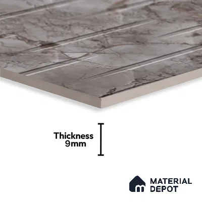Marble Wall Tile TL 05478 D Lustra Manila Ash Decor 2 ft x 1 ft Ceramic Satin Finish - 9 mm | Suitable for Bathroom, Kitchen (Sample)