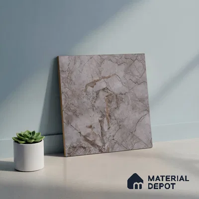 Marble Matching Floor Tile TL 05478 E Lustra Manila Ash 1 ft x 1 ft Ceramic Antiskid Matte Finish - 9 mm | Suitable for Bathroom, Kitchen