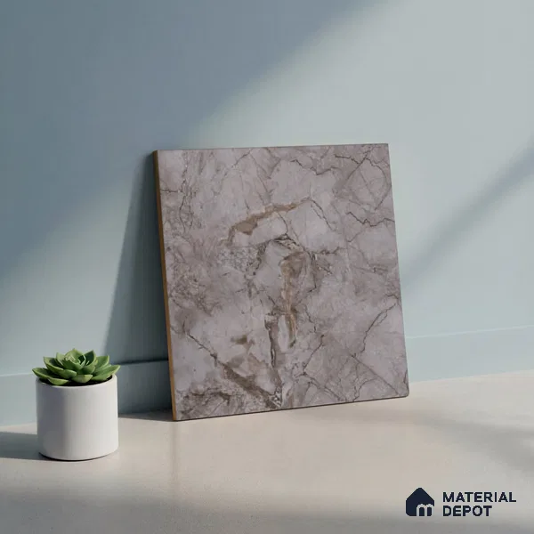 Marble Matching Floor Tile TL 05478 E Lustra Manila Ash 1 ft x 1 ft Ceramic Antiskid Matte Finish - 9 mm | Suitable for Bathroom, Kitchen