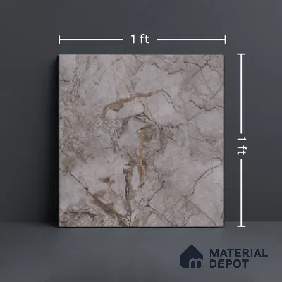Marble Matching Floor Tile TL 05478 E Lustra Manila Ash 1 ft x 1 ft Ceramic Antiskid Matte Finish - 9 mm | Suitable for Bathroom, Kitchen