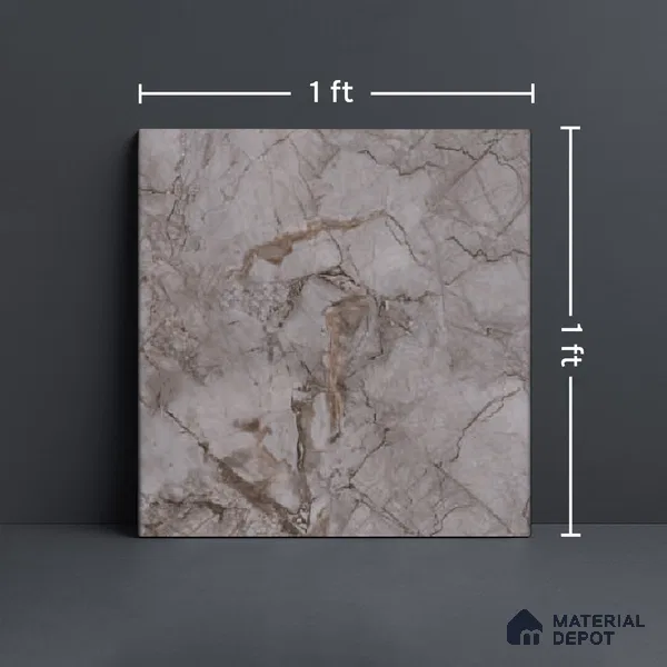 Marble Matching Floor Tile TL 05478 E Lustra Manila Ash 1 ft x 1 ft Ceramic Antiskid Matte Finish - 9 mm | Suitable for Bathroom, Kitchen