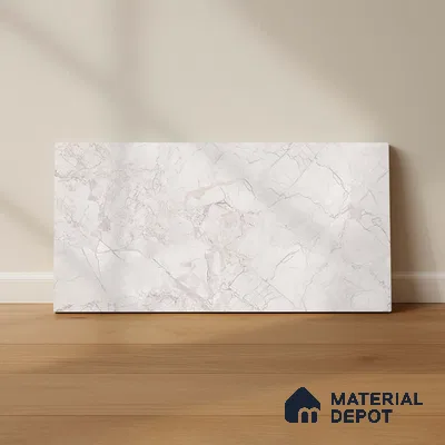 Marble Wall Tile TL 05478 Lustra Manila Bianco 2 ft x 1 ft Ceramic Satin Finish - 9 mm | Suitable for Bathroom, Kitchen